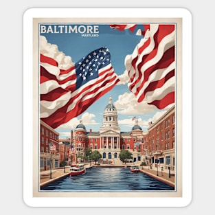 Baltimore Maryland United States of America Tourism Vintage Poster Sticker